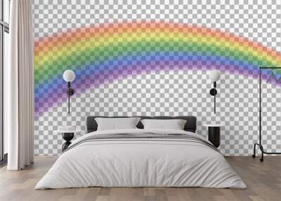 Translucent rainbow arcing from afar to the foreground. Isolated element for Your design. No background. Wall mural