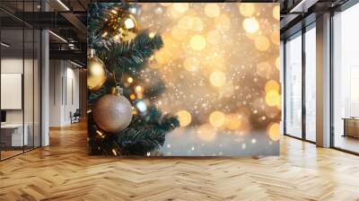 Christmas on a shiny background Wall mural