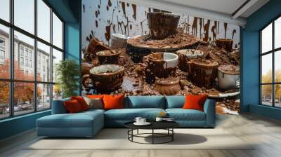 coffee mess Wall mural