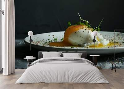 poached egg breakfast Wall mural