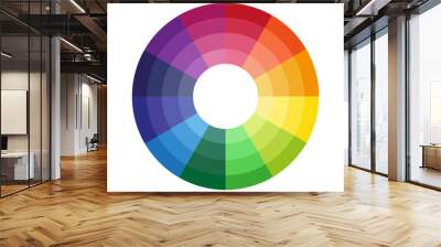 Color wheel vector. Circular gradient spectrum. Rainbow palette illustration. Vibrant design graphic. Wall mural