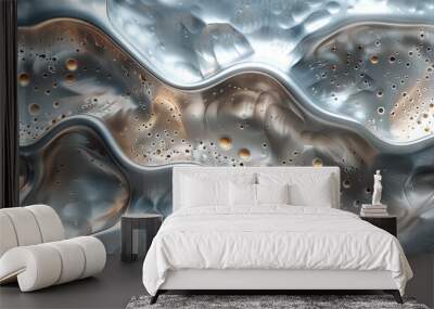 Abstract illustration of metal elements of different shapes,Generated by AI Wall mural