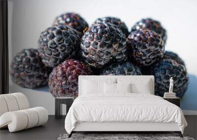 Ripe BlackBerry berry on the background Wall mural