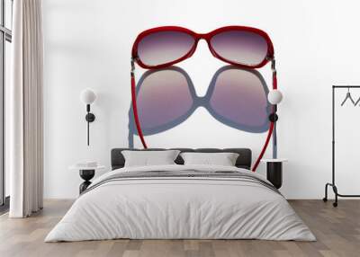 Sunglasses on white background Wall mural