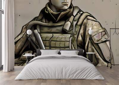 military combat Wall mural