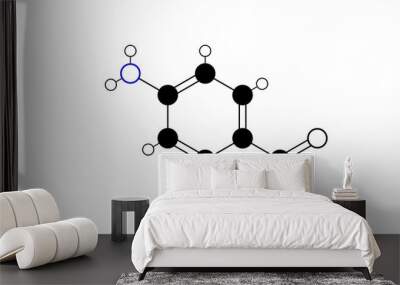 4-aminobenzoic acid molecule, structural chemical formula, ball-and-stick model, isolated image vitamin b10 Wall mural