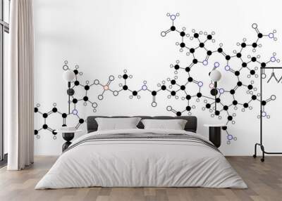 cobalamin molecule, structural chemical formula, ball-and-stick model, isolated image vitamin b12 Wall mural