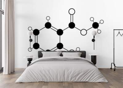 methyl salicylate molecule, structural chemical formula, ball-and-stick model, isolated image methyl ester of salicylic acid Wall mural