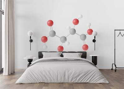 tartaric acid molecule 3d, molecular structure, ball and stick model, structural chemical formula antioxidant e334 Wall mural