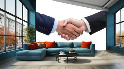 Concept: contract, deal, agreement. Business handshake on white background, greeting agreement.  PNG format. Wall mural