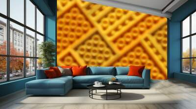 Blurred yellow texture of different sizes diagonal rectangles Wall mural