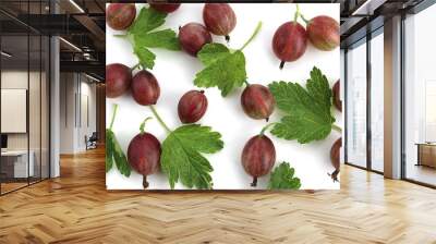 Texture burgundy gooseberry on a white background Wall mural