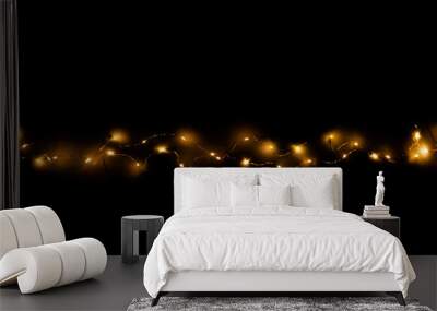 Abstract christmas led lights isolated on black background Wall mural