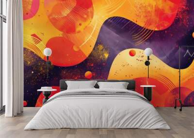 abstract background with different colours with orange colours Wall mural