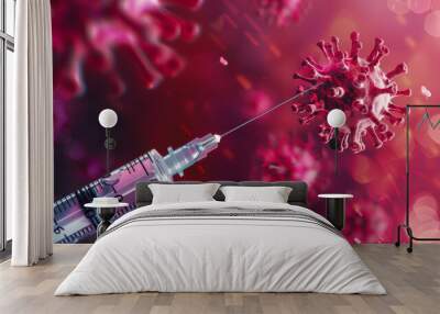 a syringe with a vaccine. antiviral vaccine. World Polio Day Wall mural