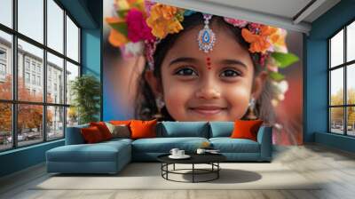 Divas Ball is a Children's Day in India. children in India. Indian children in traditional outfits Wall mural