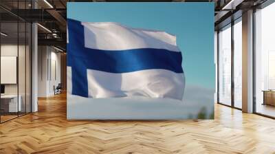 the flag of Finland. Finnish holidays Wall mural