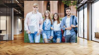 Students in the University Wall mural