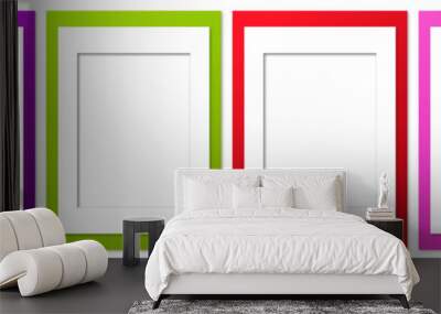 4 colored frames on a transparent background Wall mural