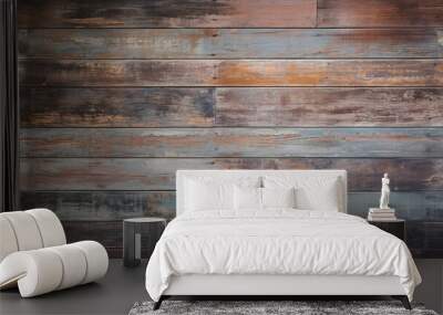 background with old wooden slats. old paint on wood, abstract retro background, vintage	
 Wall mural