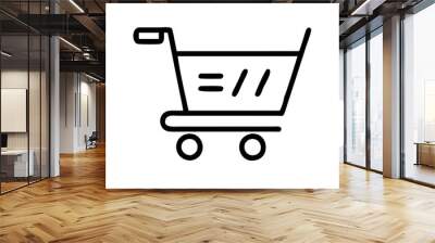 shopping cart icon on white background Wall mural