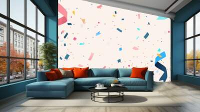 Colorful confetti celebration background illustration perfect for parties, events, anniversaries, birthdays, and holidays with festive, cheerful, and fun design elements Wall mural