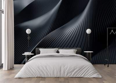 elegant 3d abstract sleek wavy background with smooth flowing waves and modern monochrome gradient p Wall mural