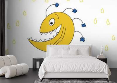 Monster with funny inscription Wall mural