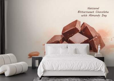 Celebrating National Bittersweet Chocolate with Almonds Day Wall mural