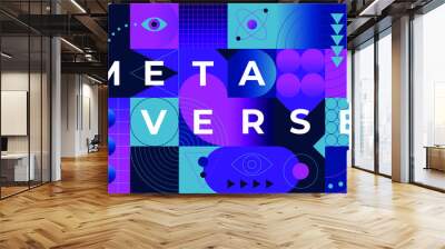 metaverse virtual reality technology for future background Wall mural