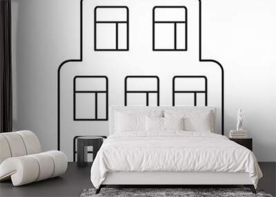 The icon of a five-star hotel. The flat vector illustration is isolated on a white background. Fashionable modern vector symbol for website design, logo Wall mural