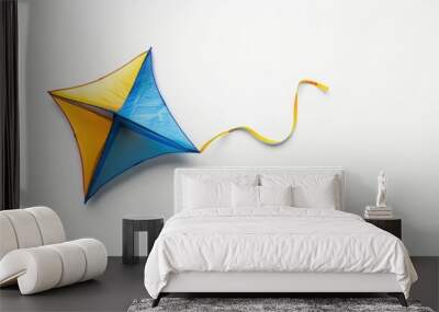 Colorful kite against white background Wall mural