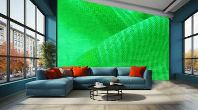 fabric green with white stripes, it is a bold and bright fabric for your projects. With many soft plains in a huge varie. Texture, background, patter Wall mural