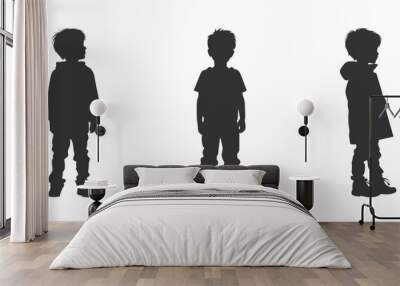 Child boy silhouette. Vector illustration. Wall mural