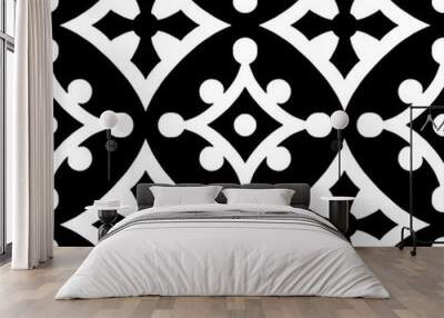 Abstract pattern black and whit doodle Wall mural