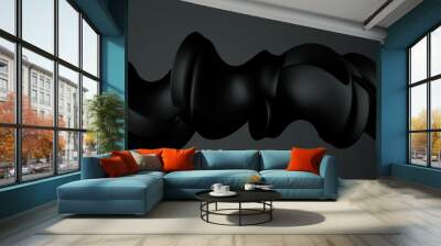 Abstract black background with futuristic shape. 3D rendering. Wall mural