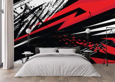 Graphic abstract design of racing background. Racing, rally. Wall mural