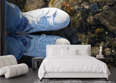 shoes on a background Wall mural