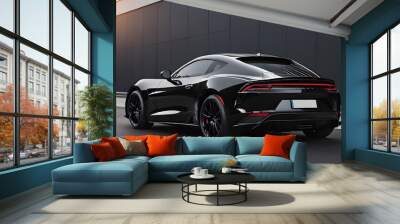 brand-less generic concept car in black Wall mural