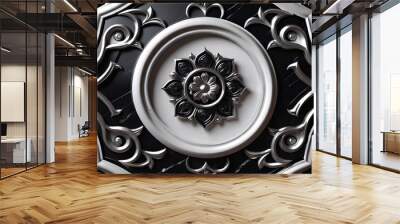 decorative element in the form of a circle with a forged pattern Wall mural