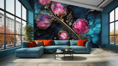 Luxury background with precious stones.  Wall mural