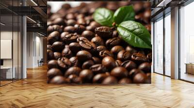 coffee beans on a white background Wall mural