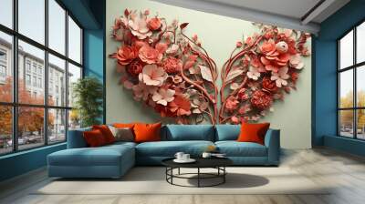 The female reproductive system consists of flowers and leaves. Wall mural