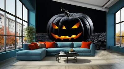 Black pumpkin for Halloween Wall mural