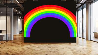 rainbow of seven colors on a black background Wall mural