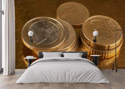 Money. Coins. Euro and cents. Trifle. Wall mural