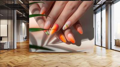 orange summer Nail design  Wall mural