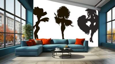 Silhouette of Brazilian Carnival women. Vector illustration Wall mural