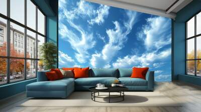 blue sky with clouds Wall mural