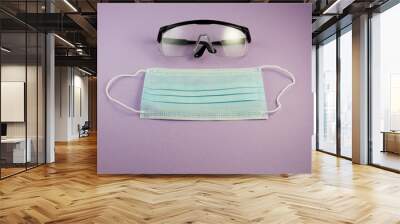 safety glasses and a medical mask2 Wall mural